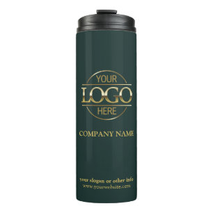 Modern Green Promotion Company Business Logo Thermosbecher