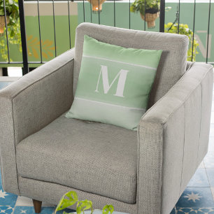 Modern Green Simple Custom Monogram Kissen