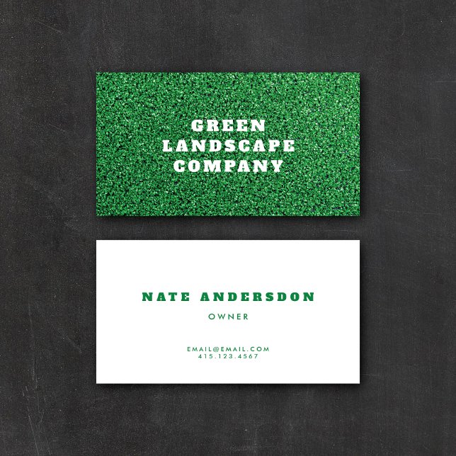 Modern Green Turf Installer Landscaper Gardener Bu Visitenkarte (Von Creator hochgeladen)