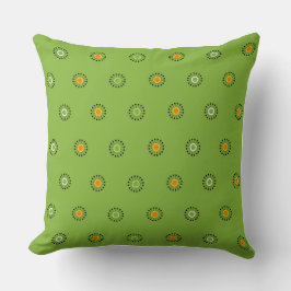 Modern Green und Orange Dandelion Pattern Kissen