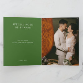 Modern Green Wedding Foto hinzufügen Dankeschön Ka Dankeskarte