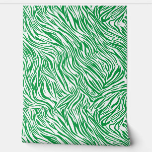 Modern Green Zebra Print Tapete