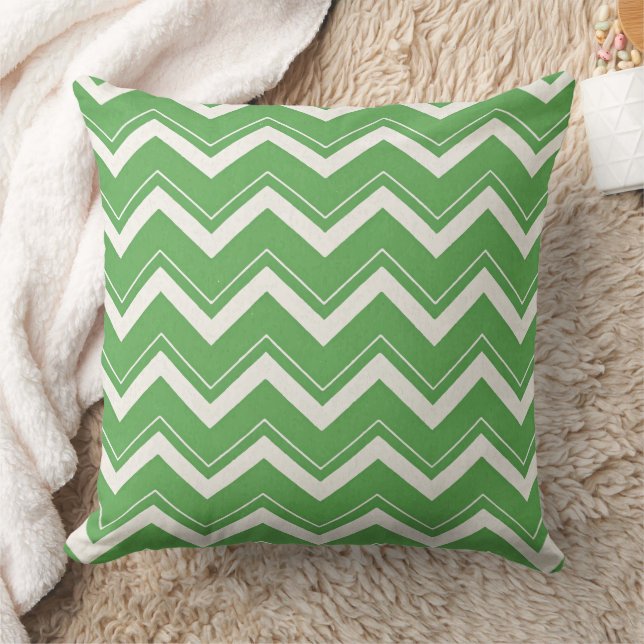 Modern Green Zickzack Pattern St. Patrick's Day Kissen (Decke)