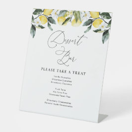 Modern Greenery Lemon Floral Dessert Bar Zeichen Sockelschild
