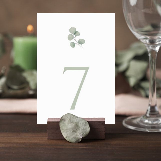 Modern Greenery Reception Table Sign Tischnummer (Von Creator hochgeladen)