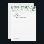 Modern Greenery White Wedding Advice Card Hinweiskarte<br><div class="desc">Dieses moderne weiße Hochzeitsratgeber-Design im Grünen zeichnet sich durch einen leichten Mix aus und passt sich den schwarz-weißen Stilrichtungen an. Freuen Sie sich auf zarte, grüne Elemente, die einen anmutigen blühte um eine einfache, raffinierte Typografie und eine liebliche Kalligraphie-Schrift ergänzen. Die Aquarelltöne und andere botanische Blätter gehen wunderschön durcheinander, mit...</div>