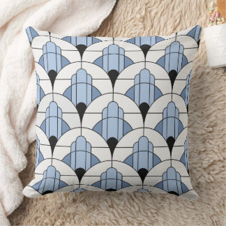 Modern Grey/Blue Art Deco Style  Kissen