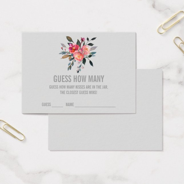 Modern Grey Devine Combien De Baisers Cartes De Je (Bureau)