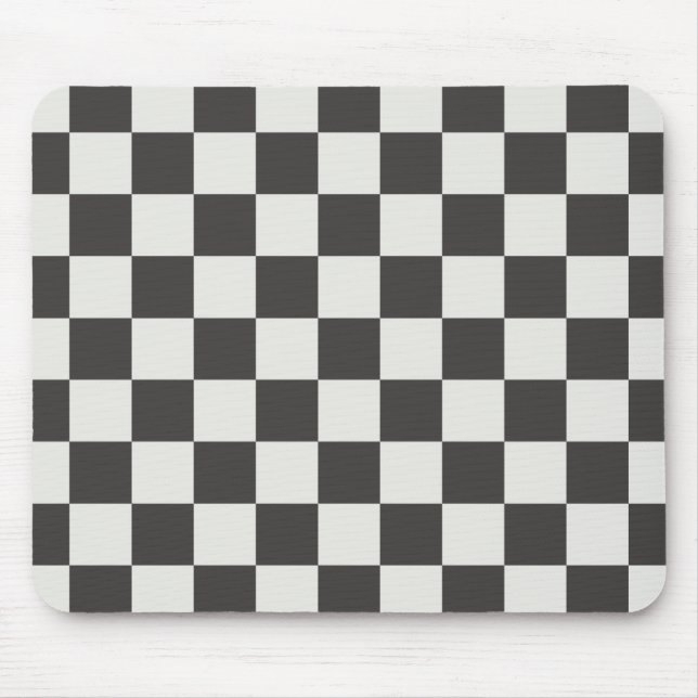 Modern Grid Charcoal & Cream Check Mousepad (Vorne)