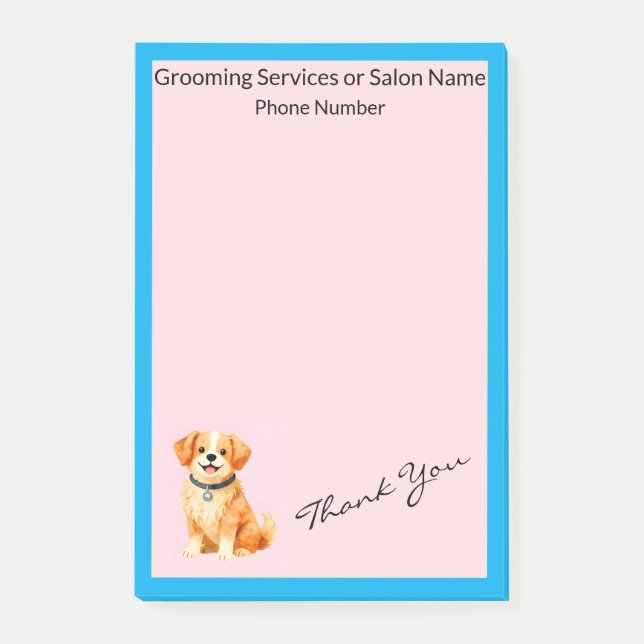 Modern Grooming Dog Personalized Collection Post-it Klebezettel (Vorderseite)