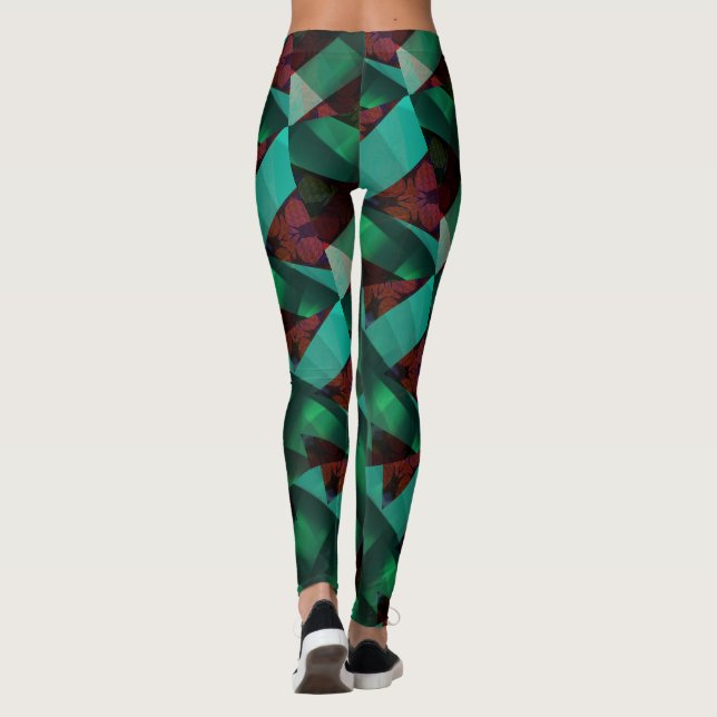 Modern-grün-braun-sehr schön leggings (Rückseite)