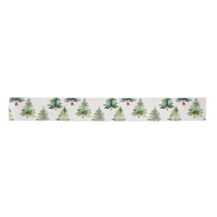 Modern grüne Weihnachtsbäume Satinband