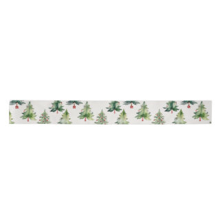 Modern grüne Weihnachtsbäume Satinband