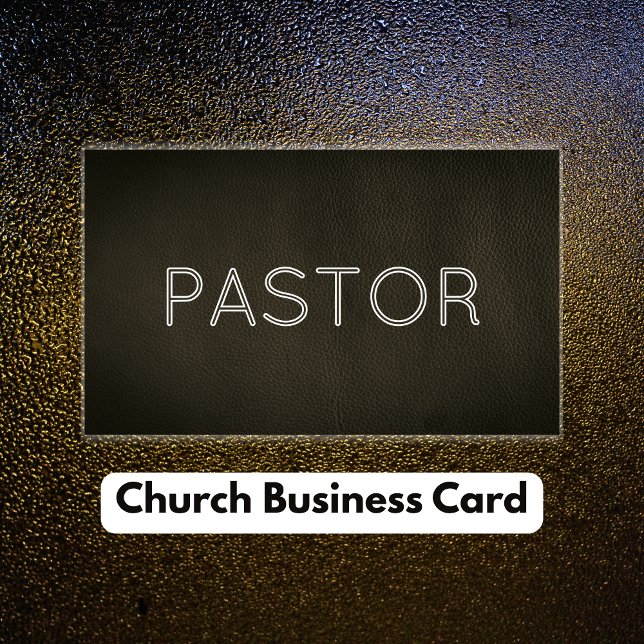 Modern Grunge Black Leather Church Visitenkarte (Modern Grunge Black Leather Church Business Card)