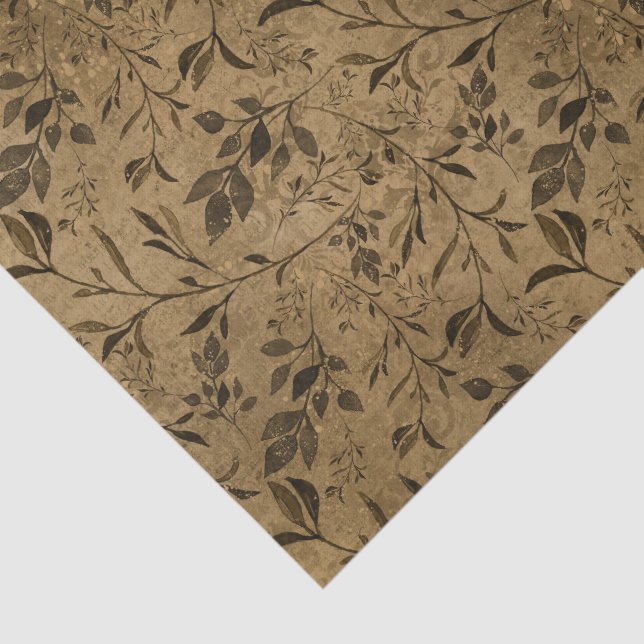 Modern Grunge Leaf Muster Gewebe Papier (Ausschnitt)