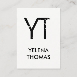 Modern Grunge Monogram Visitenkarte