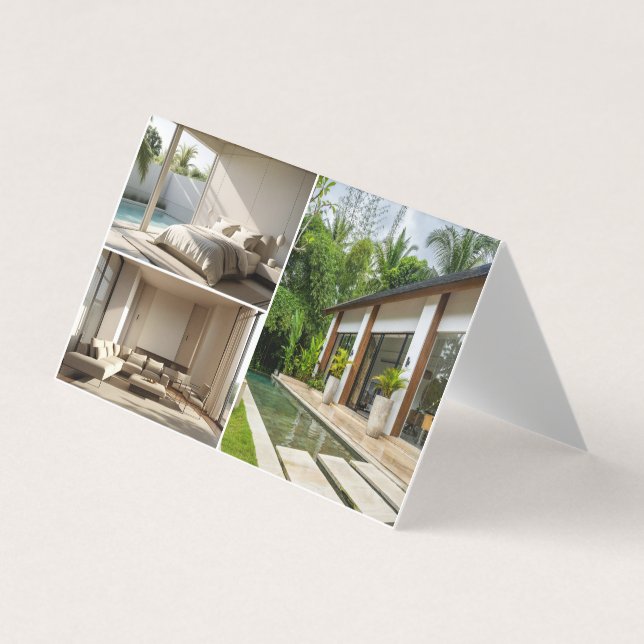 Modern Guest House Vacation Rental Three Photo Visitenkarten (Vorderseite)