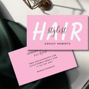 Modern haarstylistisch rosa visitenkarte