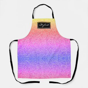 Modern Hair Stylist Rainbow Glitzer Womens Schürze