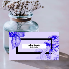 Modern Hairdresser Elegant Floral Hair Stylist Visitenkarte