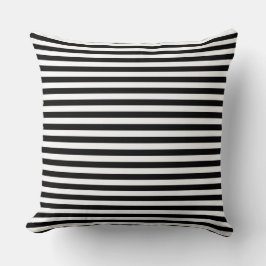 Modern Half-Inch Black & White Stripe Pattern Kissen