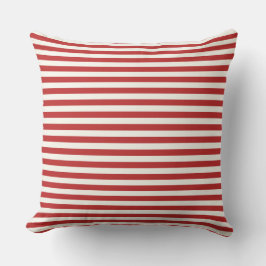 Modern Half-Inch Crimson Red & White Stripe Kissen