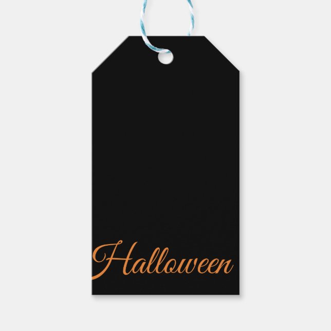 Modern Halloween-Party Black Gift Tag Geschenkanhänger (Vorderseite)