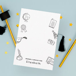 Modern Hand Drawn Chic Graduate Enclosure Card Begleitkarte