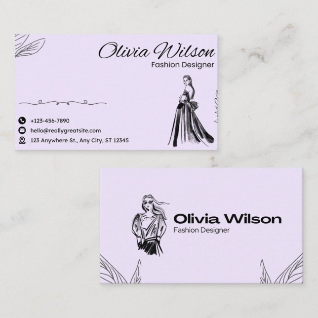 Modern Hand-Drawn Icon Business Card Visitenkarte (Vorne/Hinten)
