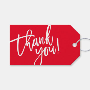 MODERN HAND LETTERED danke Ihnen rot weiß schriftl Geschenkanhänger