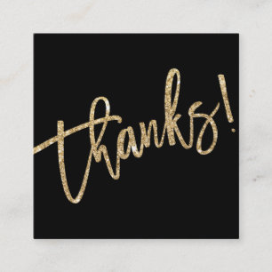 MODERN HAND LETTERING danke Ihnen Gold Glitzer Skr Quadratische Visitenkarte