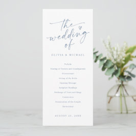 Modern Handwriting Dusty Blue Wedding Programs Programm