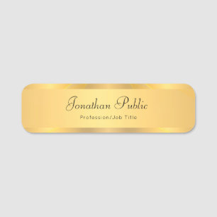 Modern Handwriting Script Glamour Gold Template Namensschild