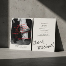 Modern Handwritten Overlay Photo Save the Date