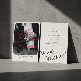 Modern Handwritten Overlay Photo Save the Date Einladung