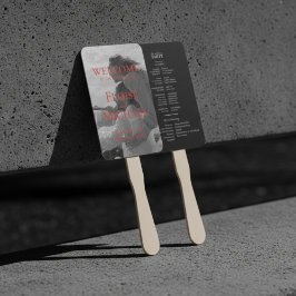 Modern Handwritten Overlay Photo Wedding Fächer