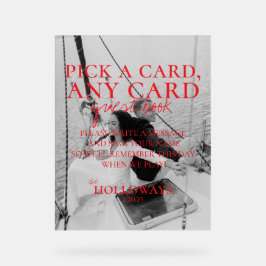 Modern Handwritten Playing Card Guest Book Sign Acrylschild