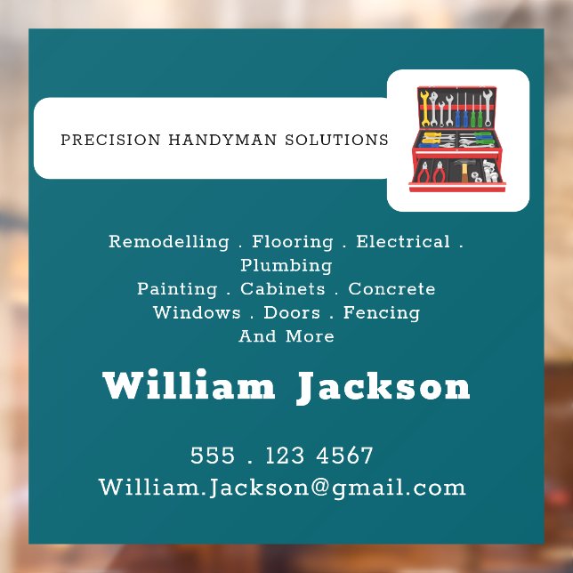 Modern handyman construction custom logo fensteraufkleber (Blatt 2)