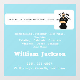Modern handyman construction custom logo fensteraufkleber