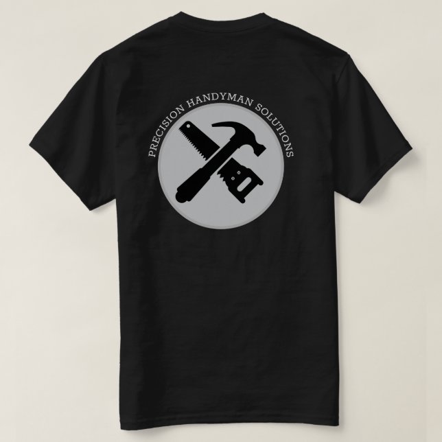 Modern handyman construction custom logo T-Shirt (Design Rückseite)