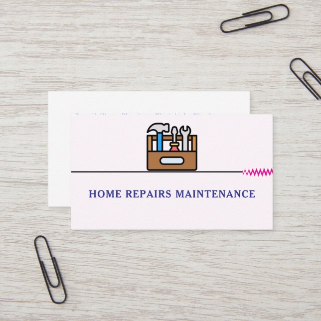 Modern handyman construction custom logo visitenkarte (Vorderseite/Rückseite Beispiel)
