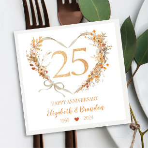 Modern Happy 25-jähriges Jubiläum Hochzeit von Nap Serviette