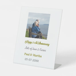 Modern happy 50th anniversary add name date photo  sockelschild