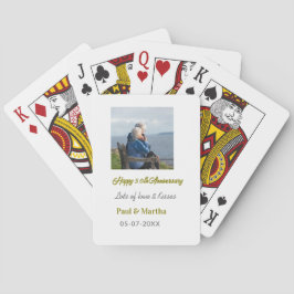 Modern happy 50th anniversary add name date photo  spielkarten