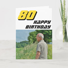 Modern Happy 80. Geburtstag Foto Karte