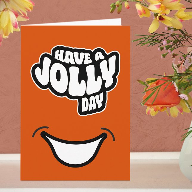 Modern Happy (Birth)Day Text Faltkarte Karte (Jolly Greeting Card - Orange)