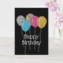 Modern Happy Birthday Glitzer Balloons