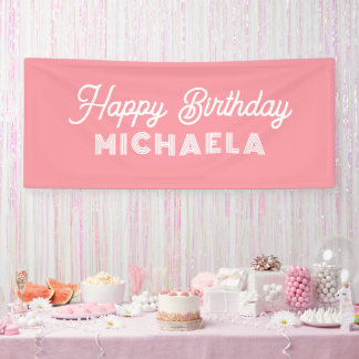 Modern Happy Birthday Individuelle Name Banner
