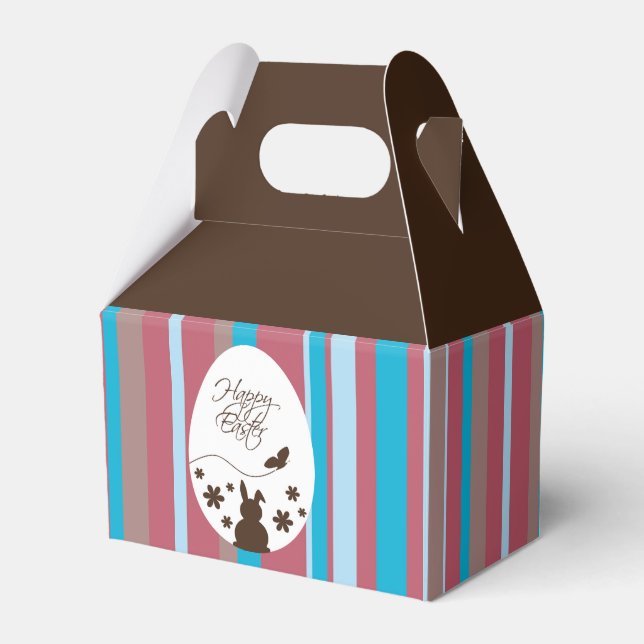 Modern Happy Easter Chocolate Brown Geschenkschachtel (Vorderseite)