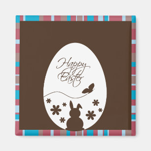 Modern Happy Easter Chocolate Brown Magnet
